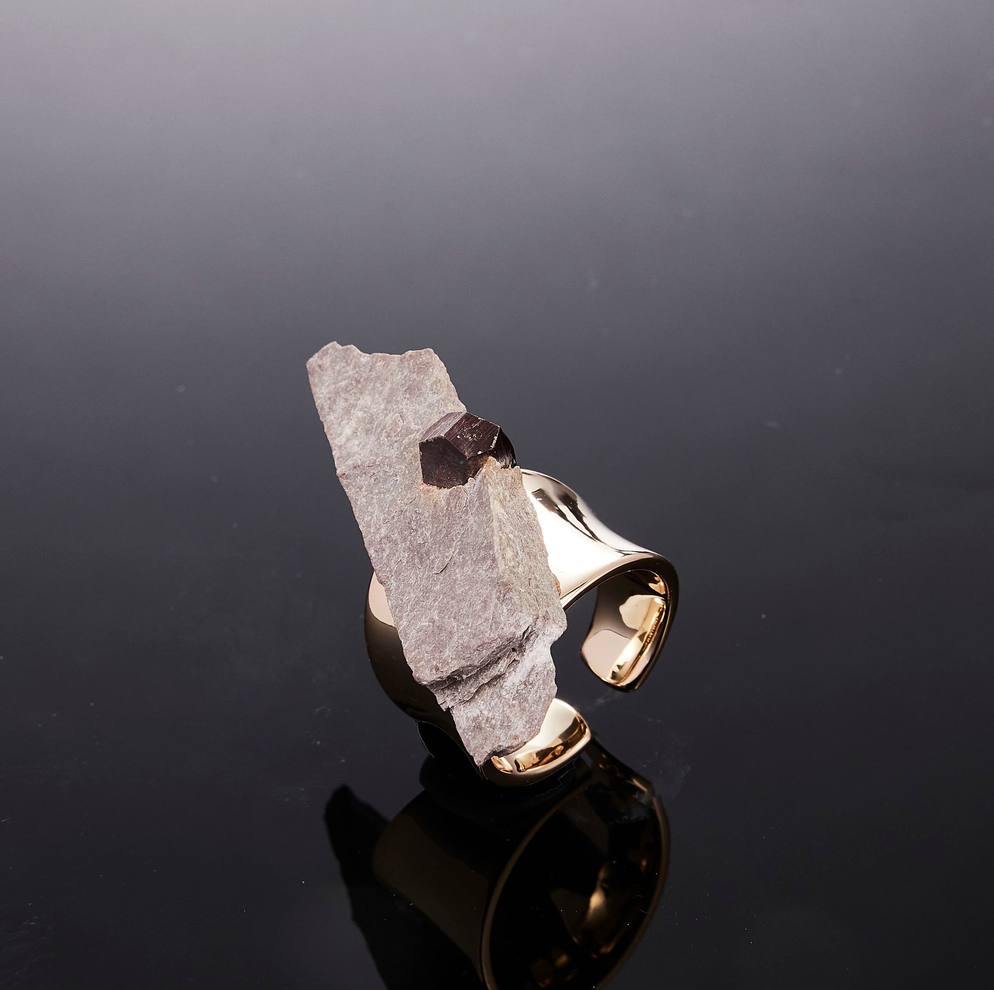 700QiBai PYRITE RAW CRYSTAL RING  |  TROVE & TONE