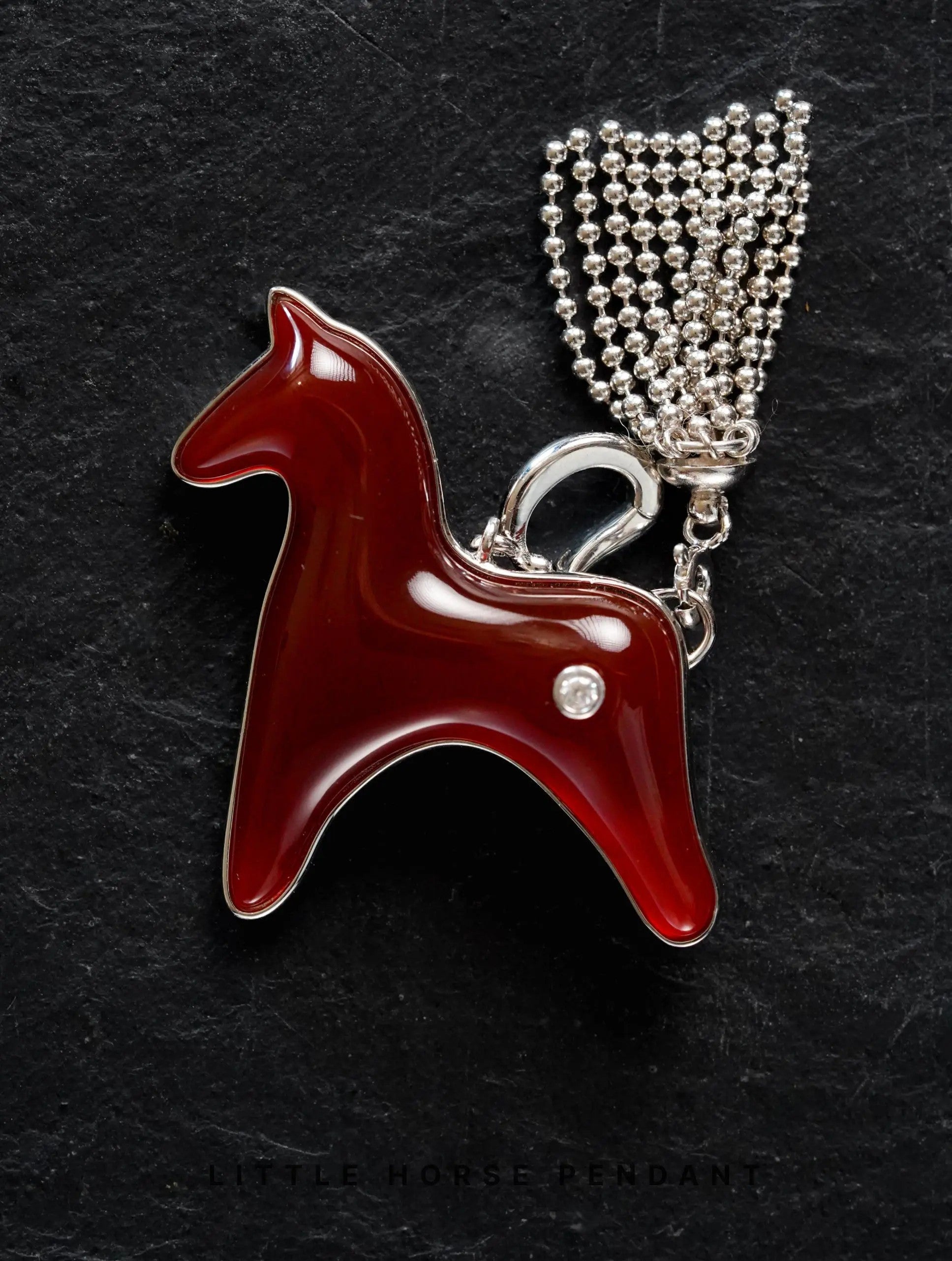  AESTH & UTIL RED AGATE DIVINE HORSE LONG NECKLACE |  TROVE & TONE