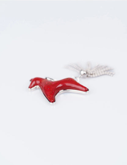 AESTH & UTIL RED LACQUER DIVINE HORSE LONG NECKLACE |  TROVE & TONE