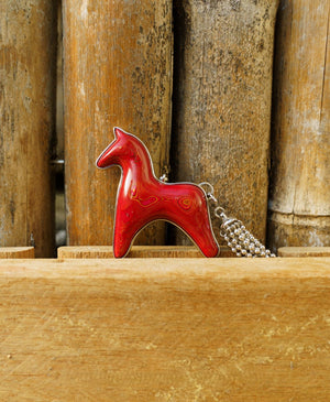  AESTH & UTIL RED LACQUER DIVINE HORSE LONG NECKLACE |  TROVE & TONE