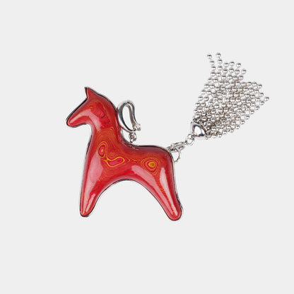  AESTH & UTIL RED LACQUER DIVINE HORSE LONG NECKLACE |  TROVE & TONE