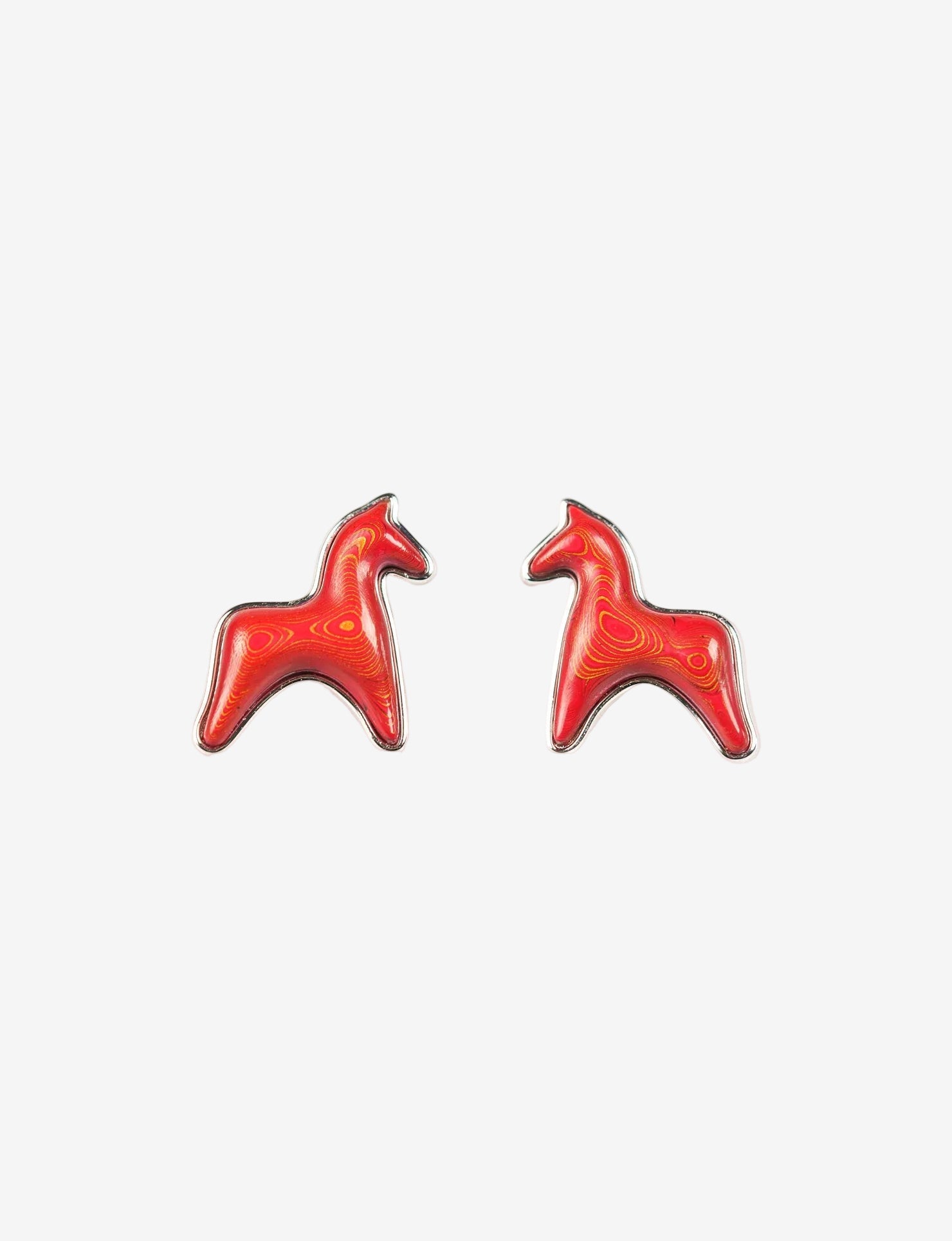  AESTH & UTIL RED LACQUER DOUBLE PONY STUD EARRINGS |  TROVE & TONE
