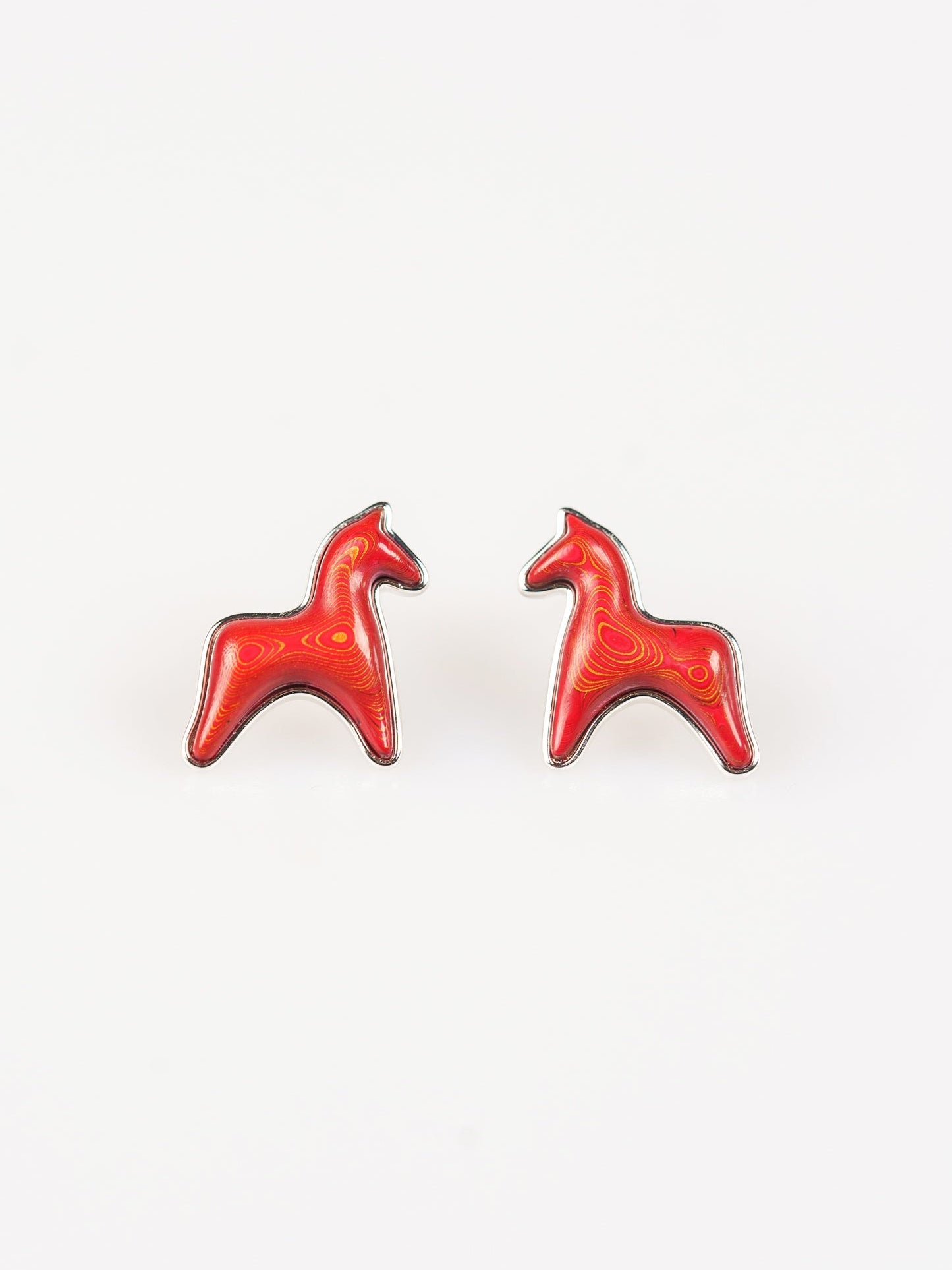  AESTH & UTIL RED LACQUER DOUBLE PONY STUD EARRINGS |  TROVE & TONE