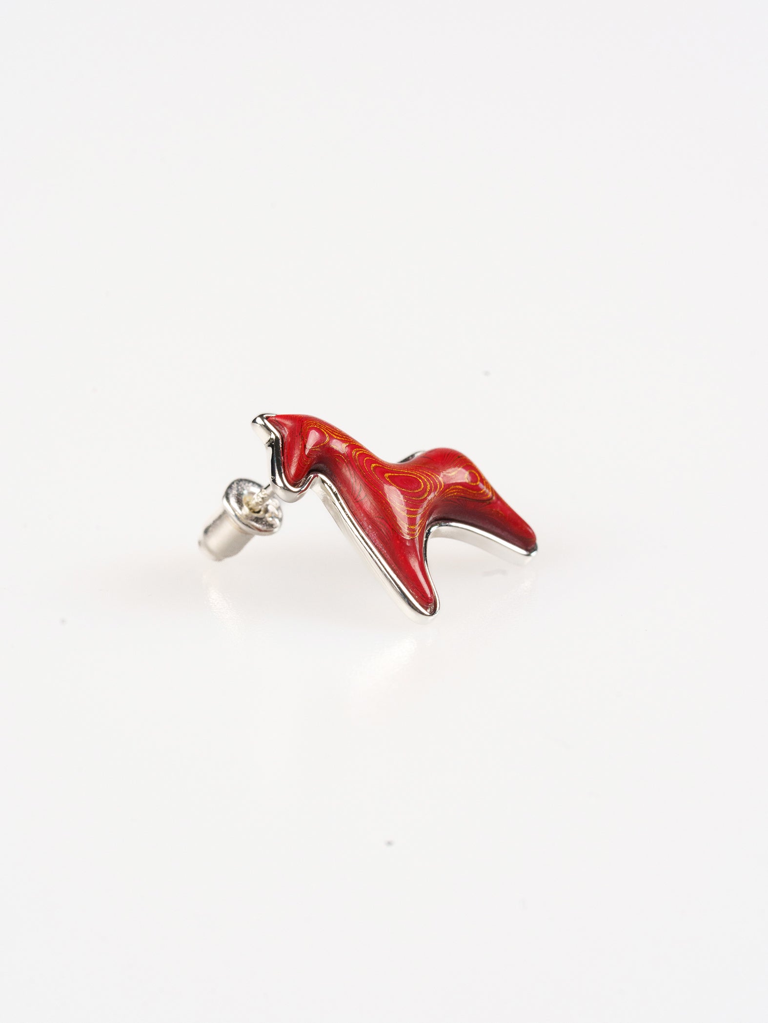  AESTH & UTIL RED LACQUER DOUBLE PONY STUD EARRINGS |  TROVE & TONE