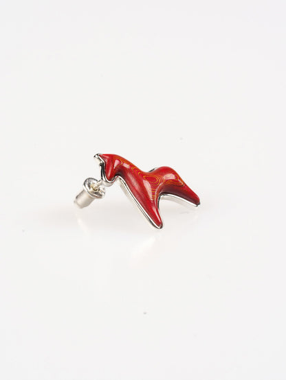  AESTH & UTIL RED LACQUER DOUBLE PONY STUD EARRINGS |  TROVE & TONE