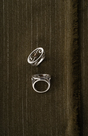  WANYEE CRAFT SCROLL PATTERN SMOKY QUARTZ RING |  TROVE & TONE
