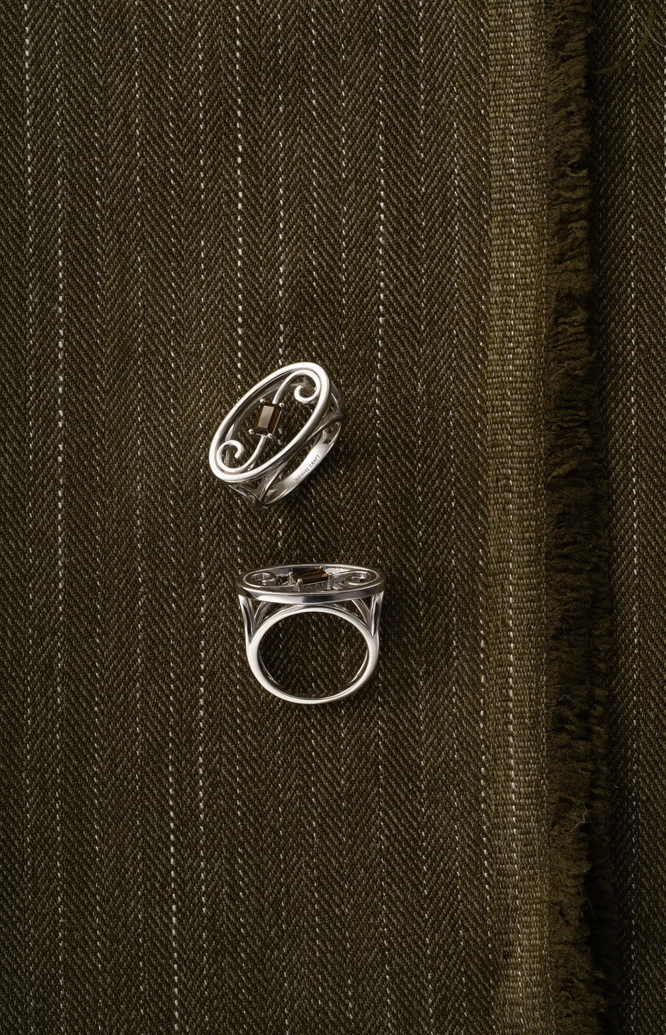 WANYEE CRAFT SCROLL PATTERN SMOKY QUARTZ RING |  TROVE & TONE