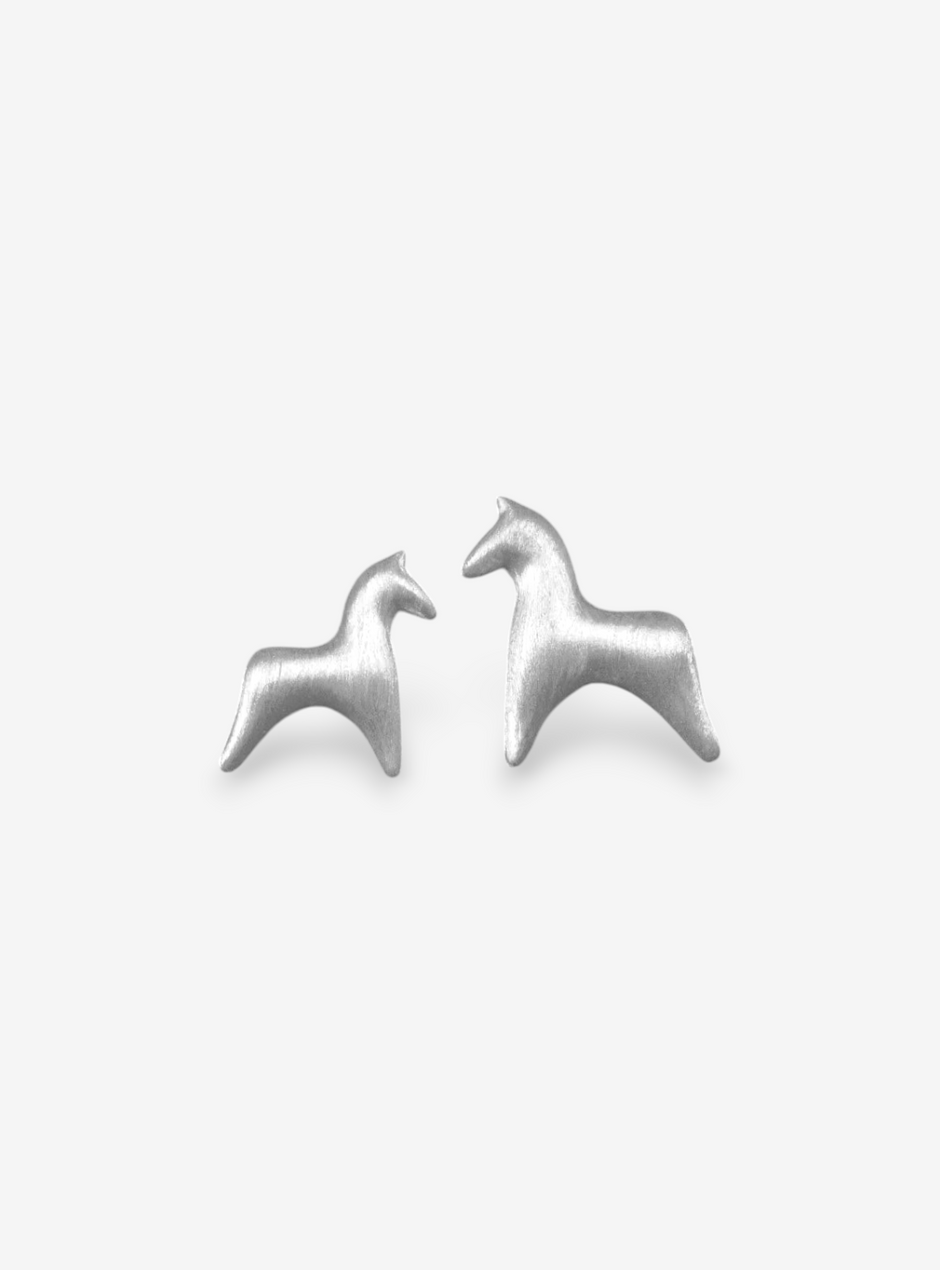 Aesth & Util SILVER DOUBLE PONY STUD EARRINGS  |  TROVE & TONE