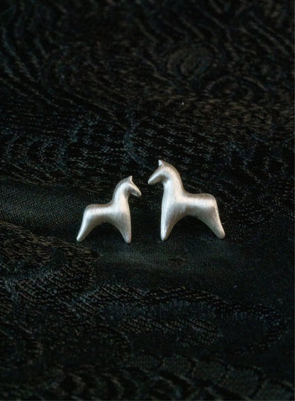  AESTH & UTIL SILVER DOUBLE PONY STUD EARRINGS |  TROVE & TONE