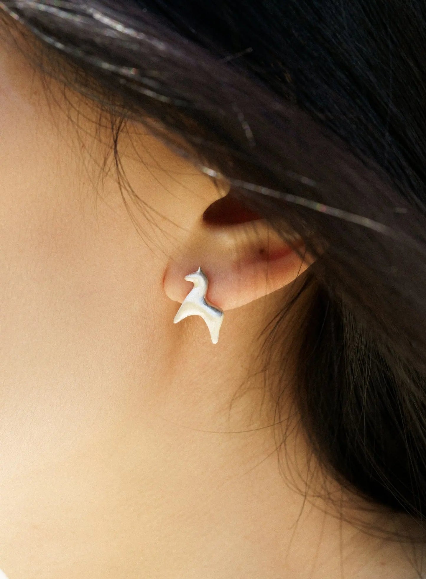  AESTH & UTIL SILVER DOUBLE PONY STUD EARRINGS |  TROVE & TONE