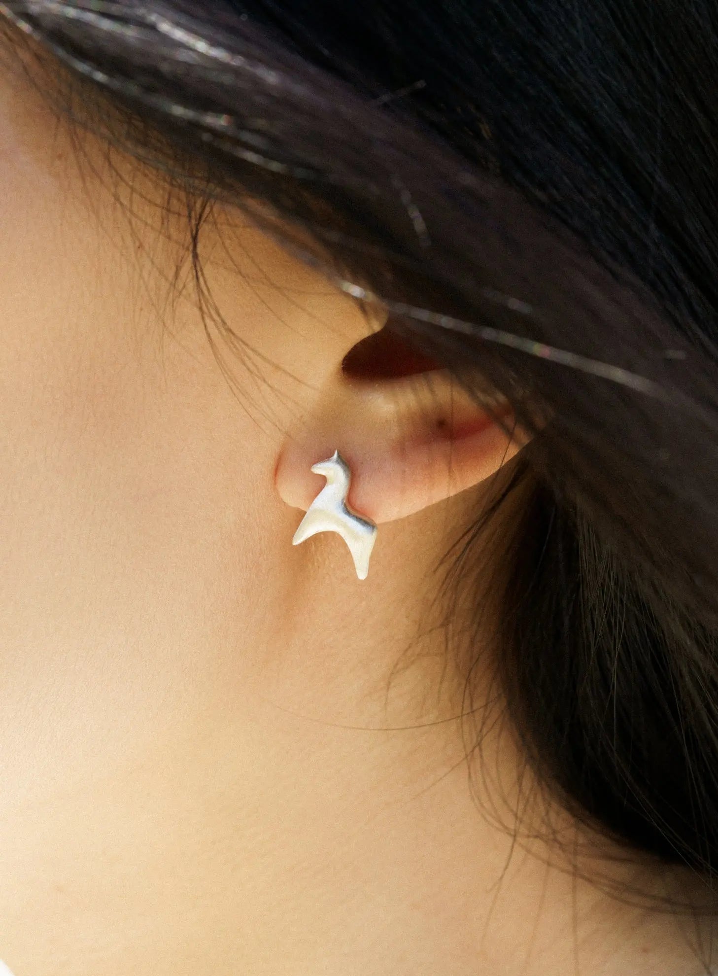  AESTH & UTIL SILVER DOUBLE PONY STUD EARRINGS |  TROVE & TONE