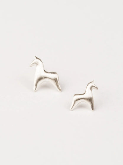  AESTH & UTIL SILVER DOUBLE PONY STUD EARRINGS |  TROVE & TONE
