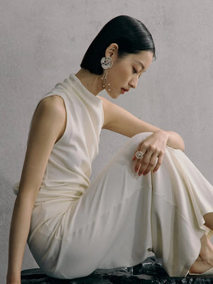  WANYEE CRAFT SILVER WIRE PEARL BLOOM OPEN RING |  TROVE & TONE
