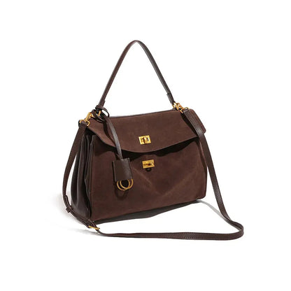 SUEDE KELLY STYLE BAG - TROVE & TONE Shoulder Bag