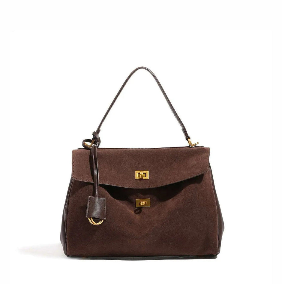 SUEDE KELLY STYLE BAG - TROVE & TONE Shoulder Bag