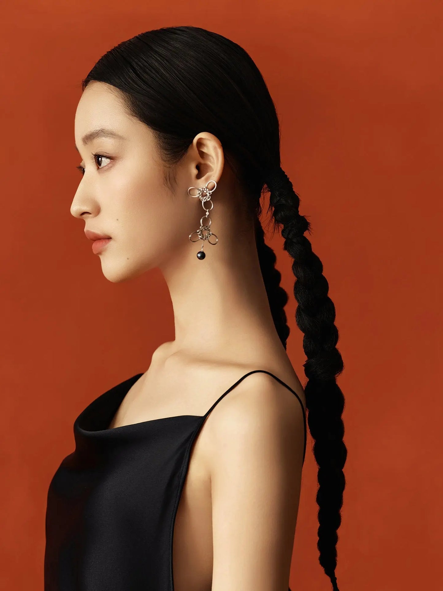  WANYEE CRAFT DOUBLE COIN KNOT PEARL DROP EARRINGS |  TROVE & TONE