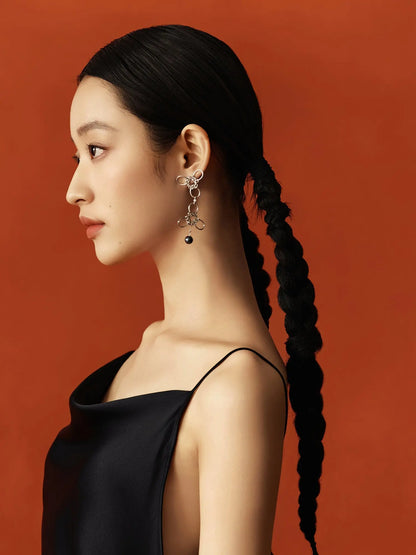  WANYEE CRAFT DOUBLE COIN KNOT PEARL DROP EARRINGS |  TROVE & TONE