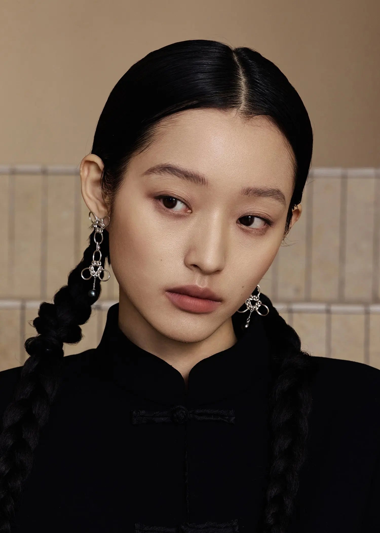  WANYEE CRAFT DOUBLE COIN KNOT PEARL DROP EARRINGS |  TROVE & TONE
