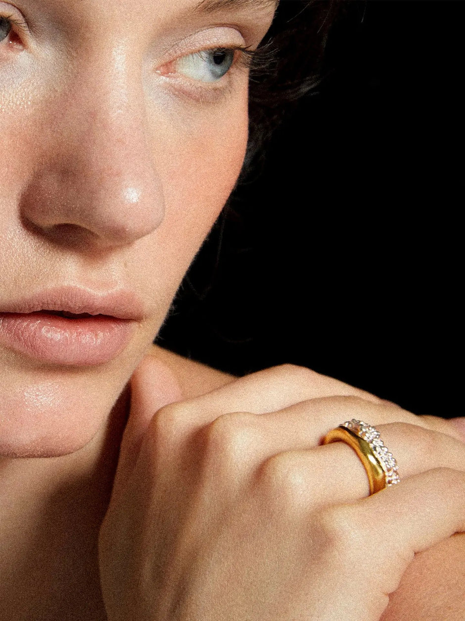 GOLD & SILVER TWO-TONE NARROW RING Ring TROVE & TONE