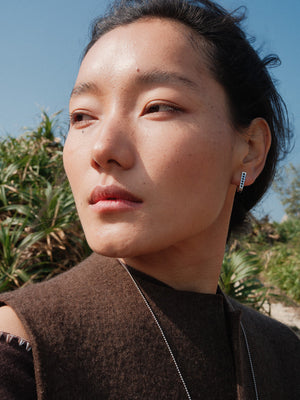  AESTH & UTIL TWO TONE REVERSIBLE SILVER HOOP EARRINGS |  TROVE & TONE