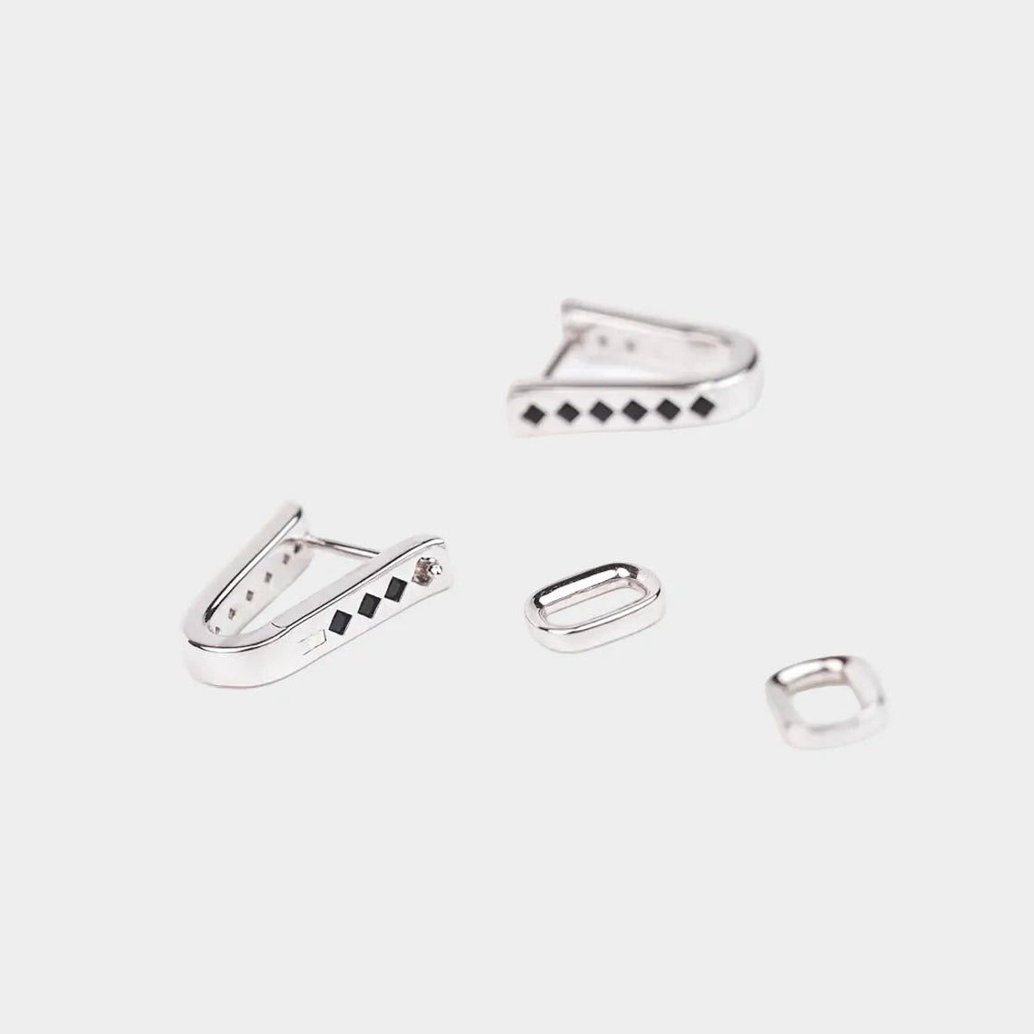  AESTH & UTIL TWO TONE REVERSIBLE SILVER HOOP EARRINGS |  TROVE & TONE