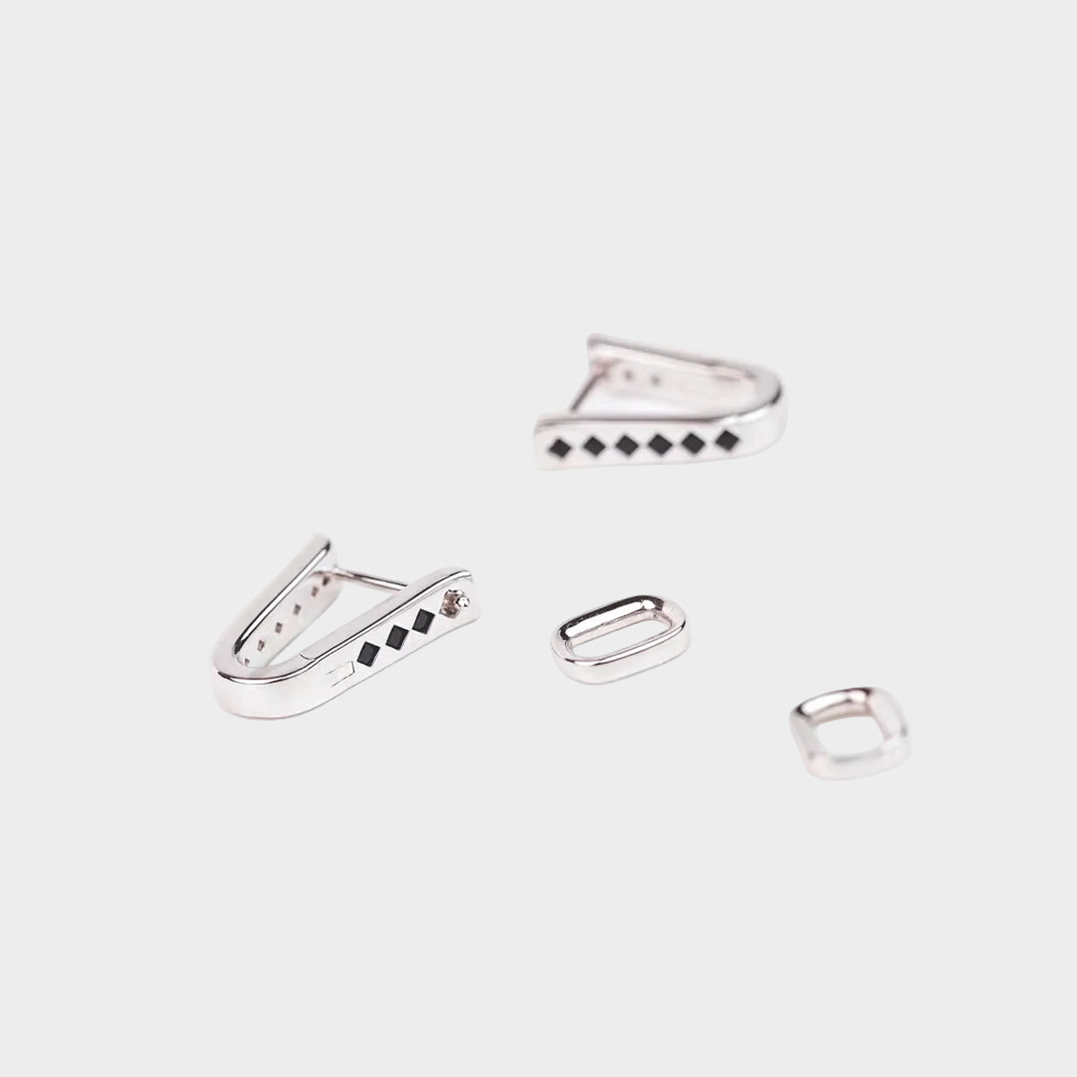  AESTH & UTIL TWO TONE REVERSIBLE SILVER HOOP EARRINGS |  TROVE & TONE