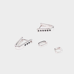  AESTH & UTIL TWO TONE REVERSIBLE SILVER HOOP EARRINGS |  TROVE & TONE