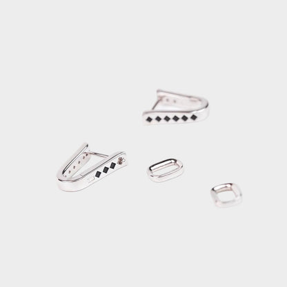  AESTH & UTIL TWO TONE REVERSIBLE SILVER HOOP EARRINGS |  TROVE & TONE