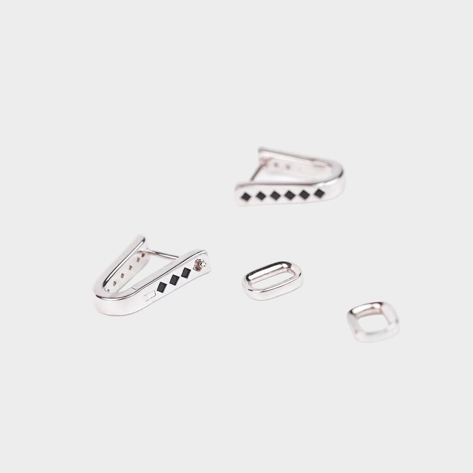 AESTH & UTIL TWO TONE REVERSIBLE SILVER HOOP EARRINGS |  TROVE & TONE