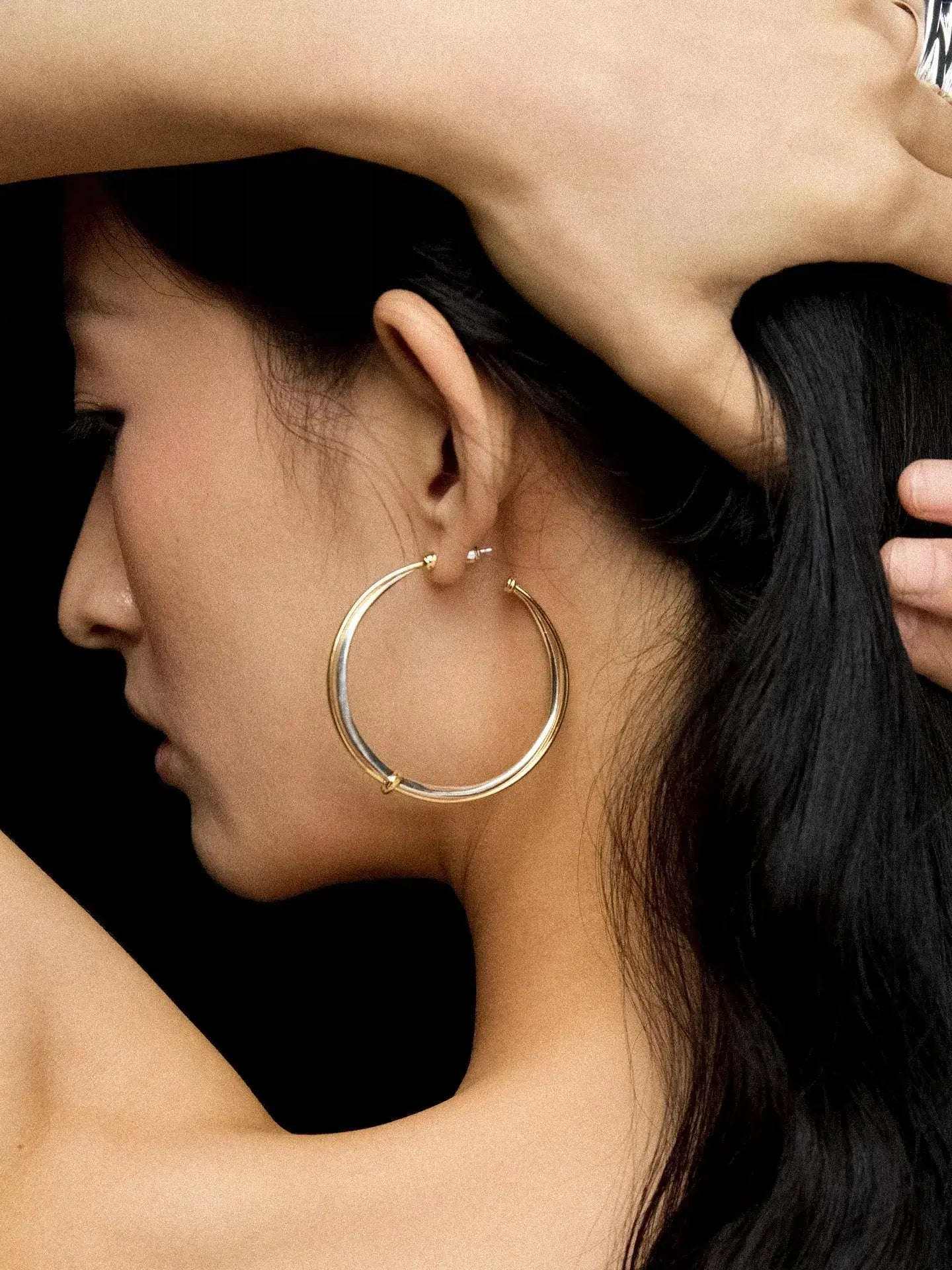  Limb TWO-TONE STRING HOOP EARRINGS |  TROVE & TONE