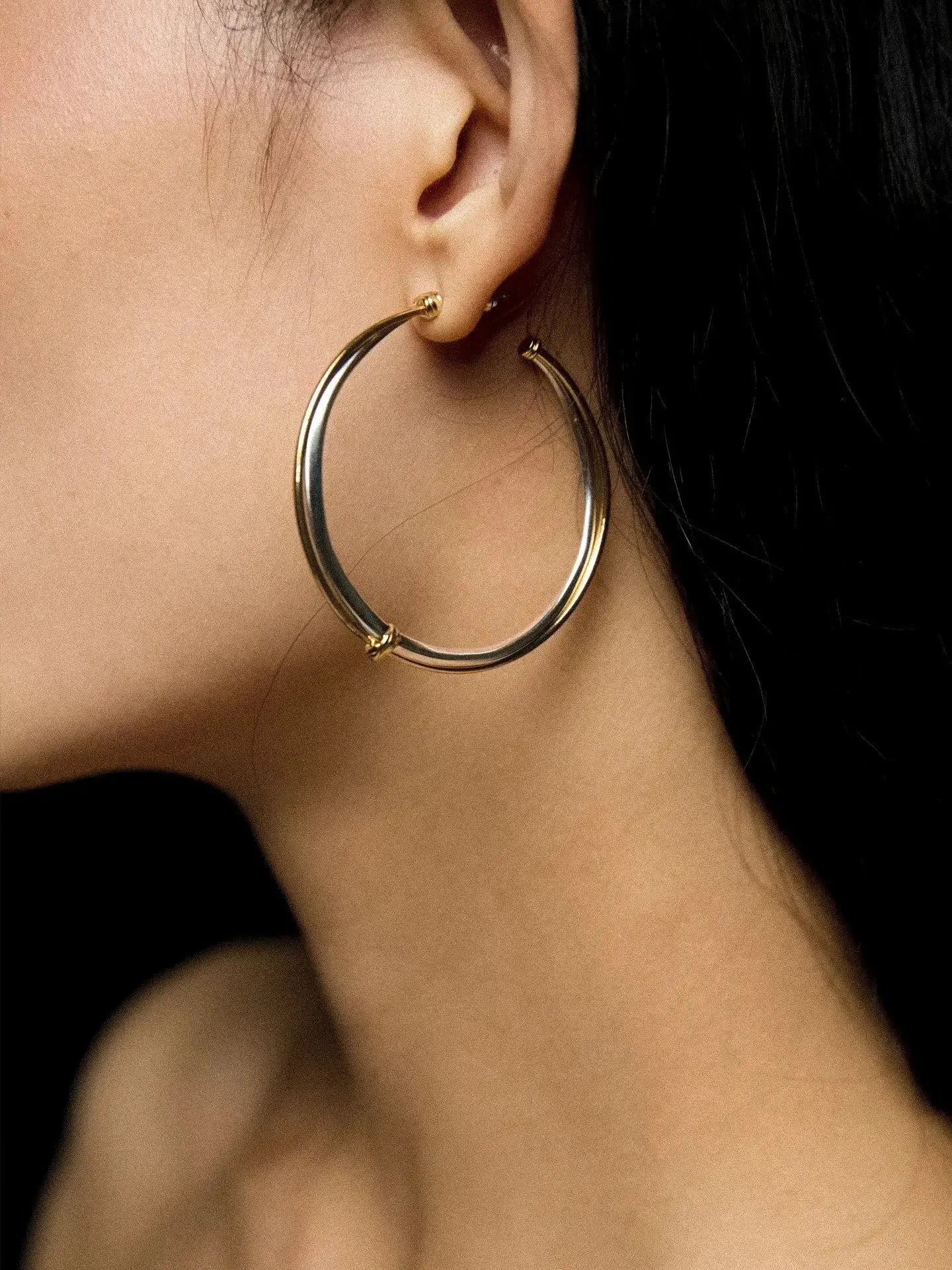  Limb TWO-TONE STRING HOOP EARRINGS |  TROVE & TONE