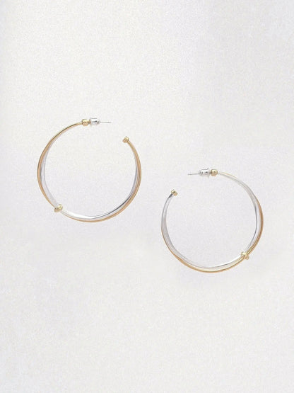  Limb TWO-TONE STRING HOOP EARRINGS |  TROVE & TONE