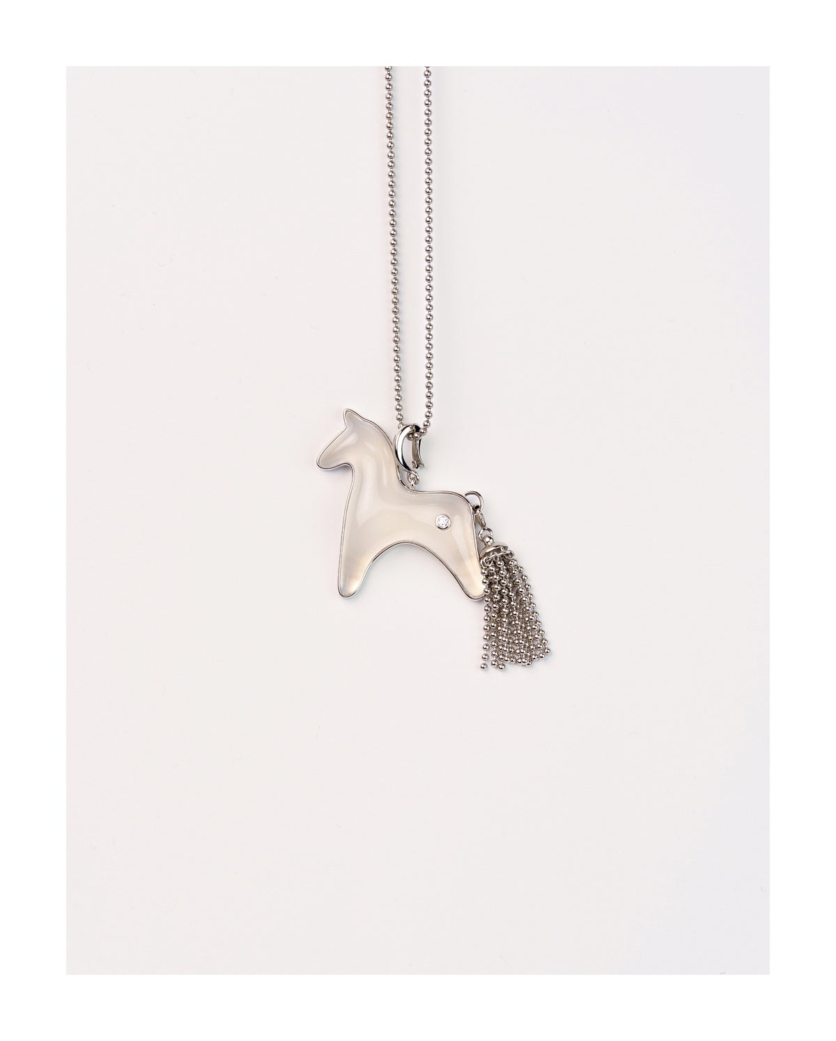  AESTH & UTIL WHITE CHALCEDONY DIVINE HORSE LONG NECKLACE |  TROVE & TONE