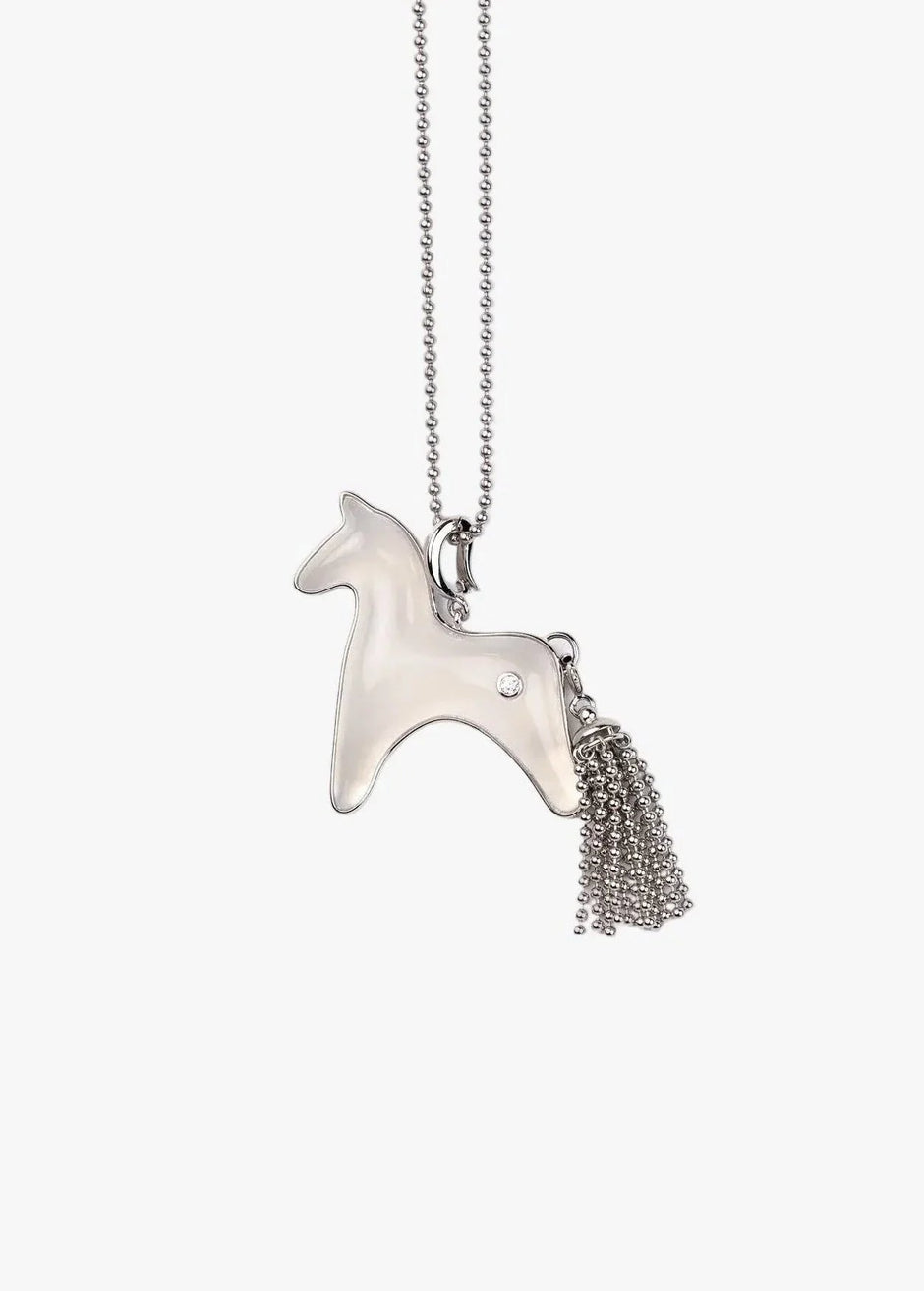  AESTH & UTIL WHITE CHALCEDONY DIVINE HORSE LONG NECKLACE |  TROVE & TONE
