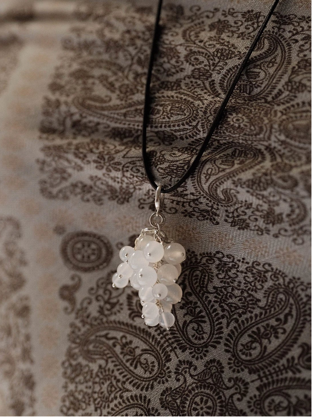  AESTH & UTIL WHITE CHALCEDONY GRAPE PENDANT NECKLACE |  TROVE & TONE