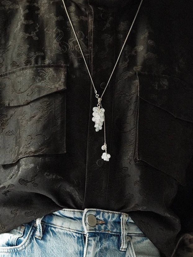  AESTH & UTIL WHITE CHALCEDONY GRAPE PENDANT NECKLACE |  TROVE & TONE