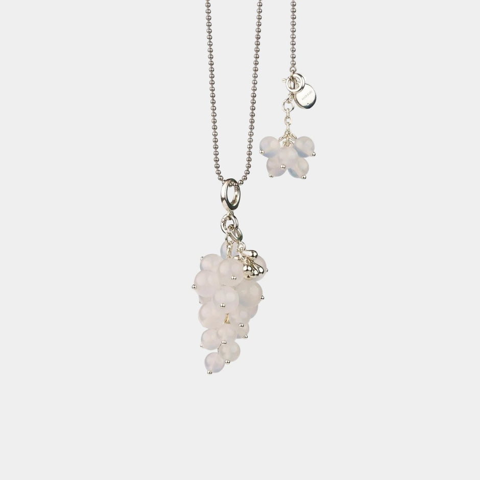  AESTH & UTIL WHITE CHALCEDONY GRAPE PENDANT NECKLACE |  TROVE & TONE