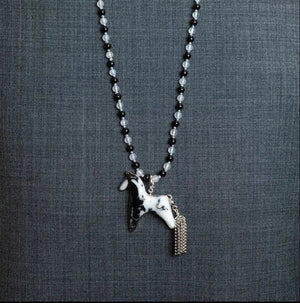  AESTH & UTIL ZEBRA STONE DIVINE HORSE LONG NECKLACE |  TROVE & TONE