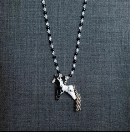  AESTH & UTIL ZEBRA STONE DIVINE HORSE LONG NECKLACE |  TROVE & TONE