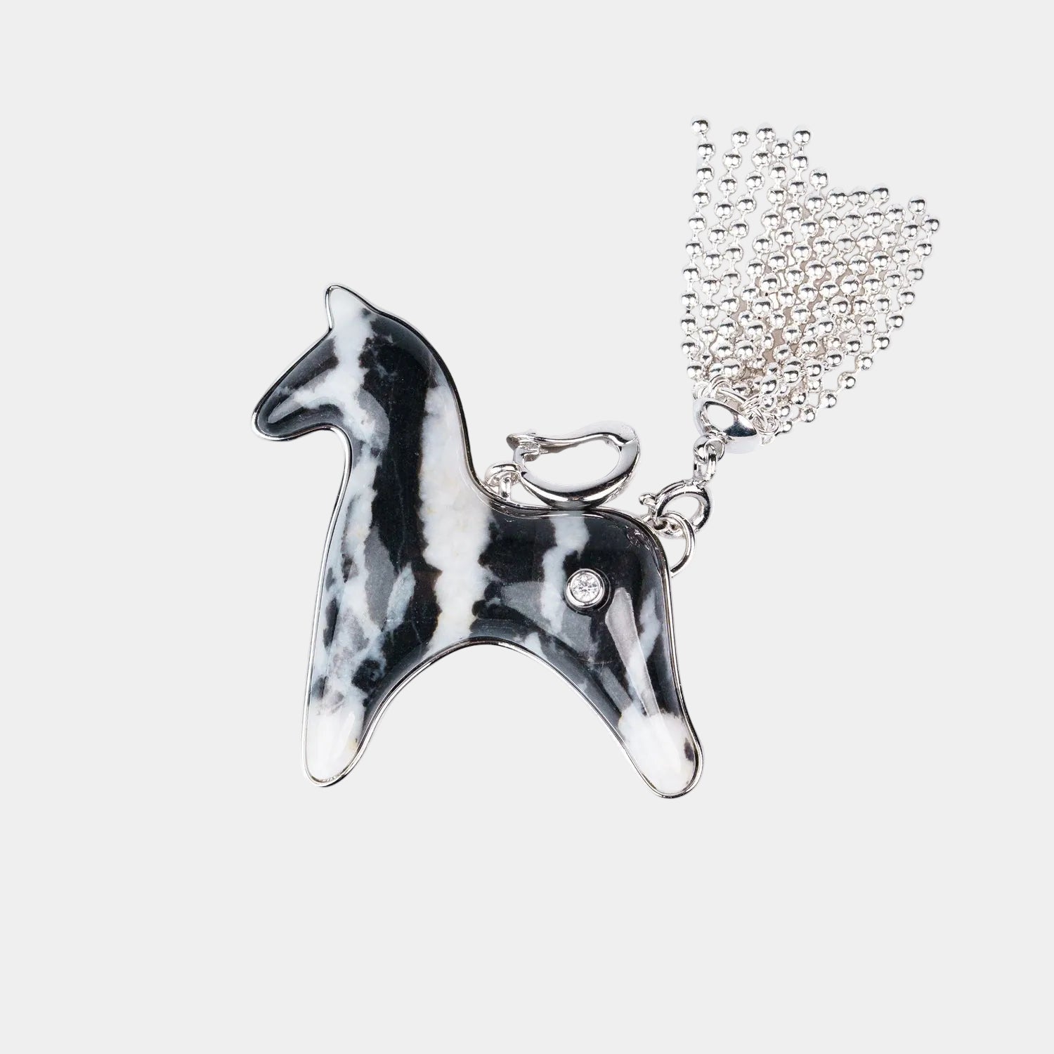  AESTH & UTIL ZEBRA STONE DIVINE HORSE LONG NECKLACE |  TROVE & TONE