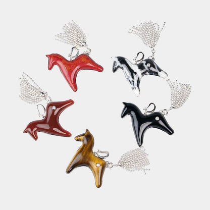  AESTH & UTIL ZEBRA STONE DIVINE HORSE LONG NECKLACE |  TROVE & TONE