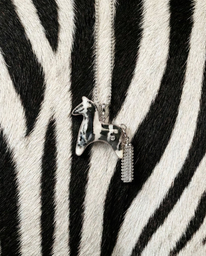  AESTH & UTIL ZEBRA STONE DIVINE HORSE LONG NECKLACE |  TROVE & TONE