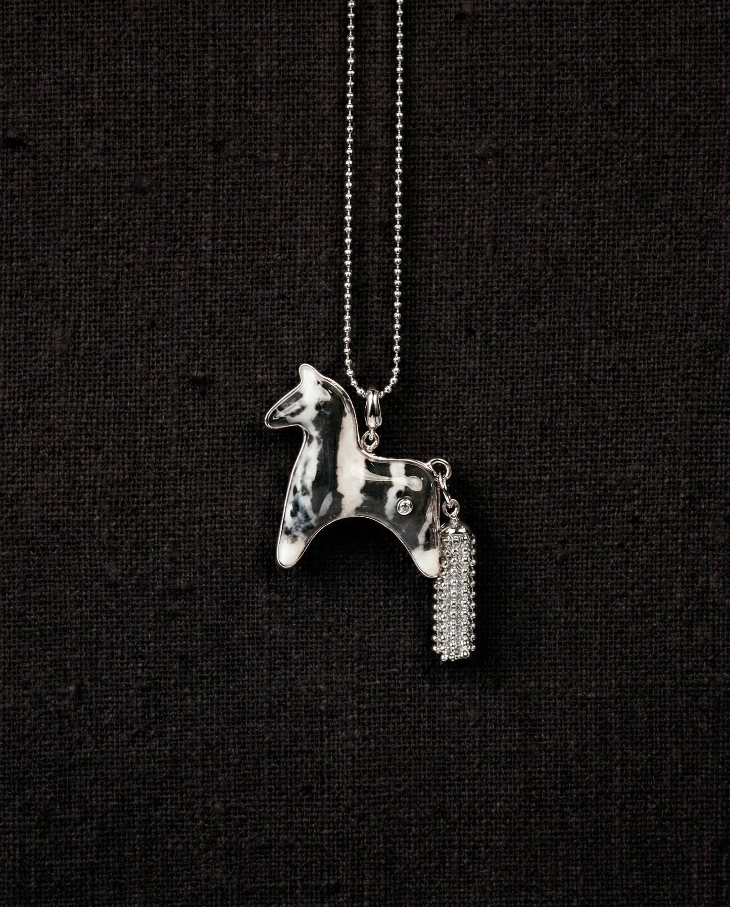  AESTH & UTIL ZEBRA STONE DIVINE HORSE LONG NECKLACE |  TROVE & TONE