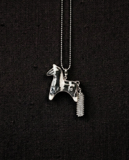 AESTH & UTIL ZEBRA STONE DIVINE HORSE LONG NECKLACE |  TROVE & TONE