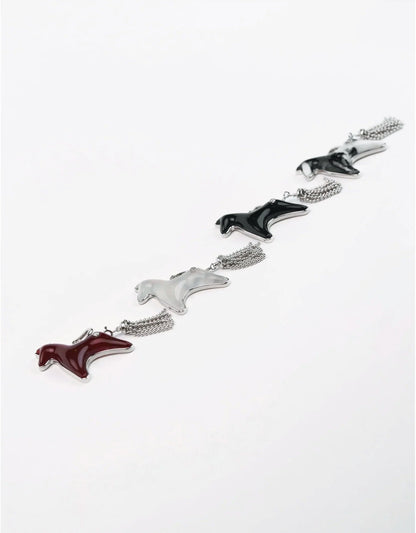 AESTH & UTIL ZEBRA STONE DIVINE HORSE LONG NECKLACE |  TROVE & TONE