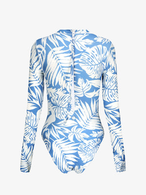 Wavvves FULL-BACK ZIP-UP LONG SLEEVE SURF SWIMSUIT  |  TROVE & TONE
