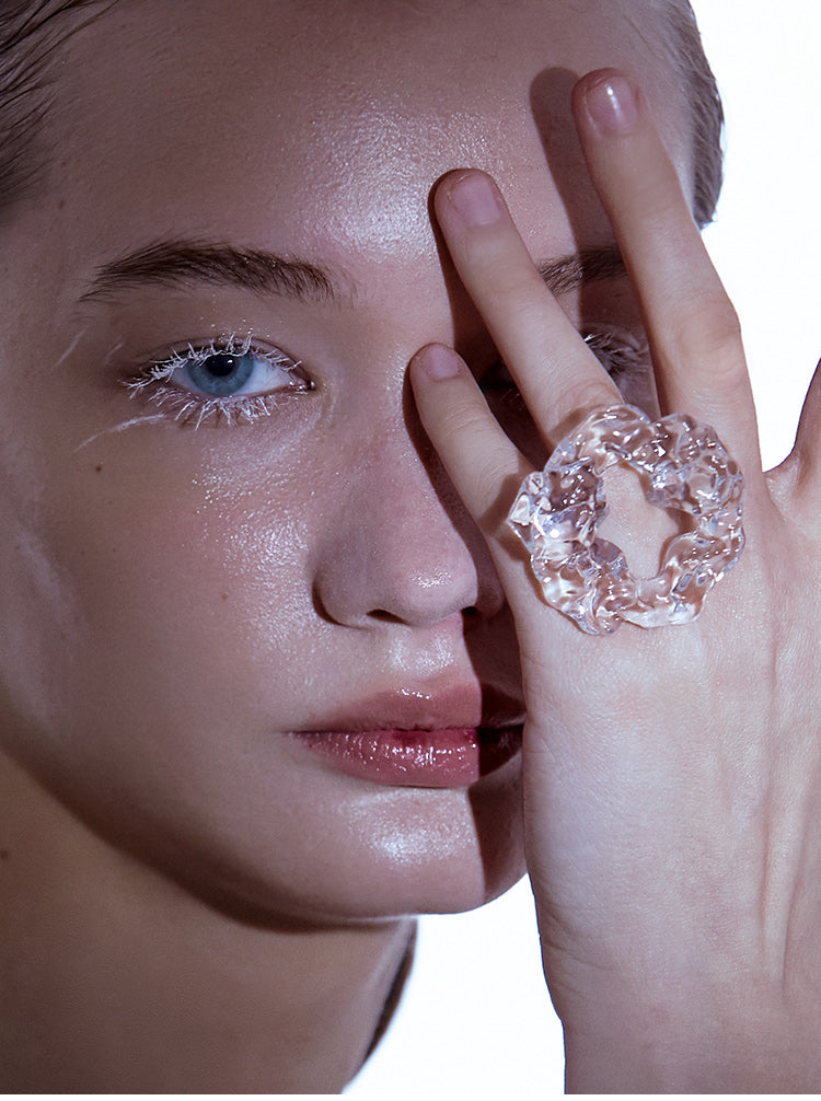 FOSSILIZED DIAMOND DISC RING