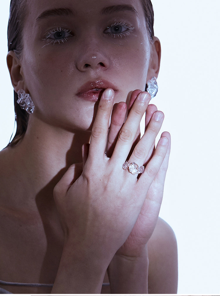FOSSILIZED DIAMOND SHORT RING