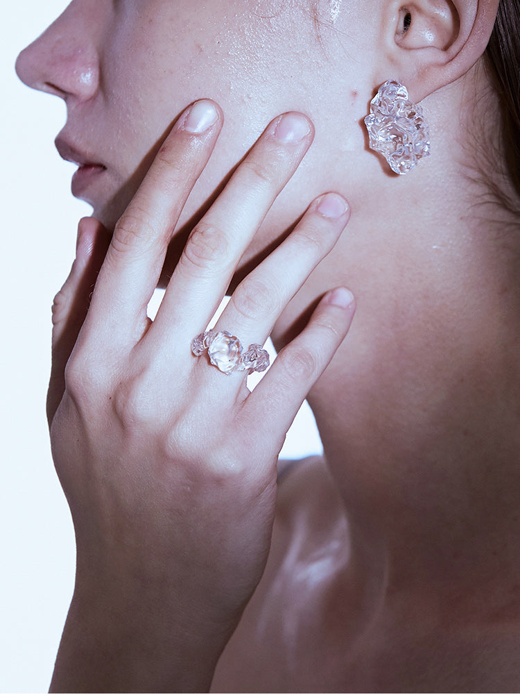 FOSSILIZED DIAMOND SHORT RING