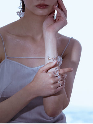 FOSSILIZED DIAMOND LONG RING